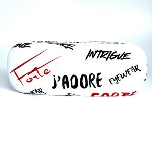Intrigue Forte J'Adore Eyewear White Hard Clamshell Glasses Case with Cloth